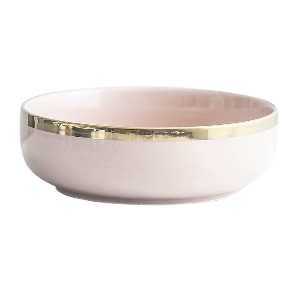 Homio Decor Rose / No Stand Large Ceramic Salad Bowl