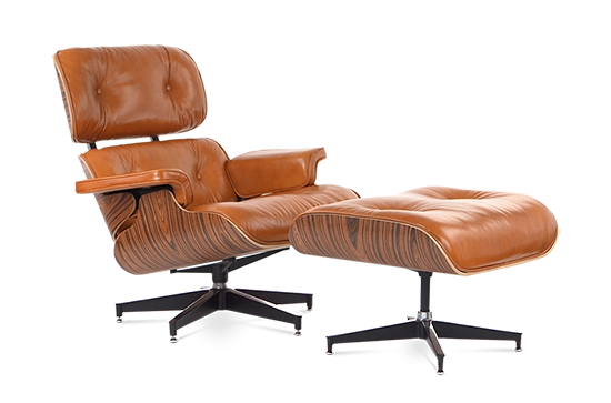 Homio Decor Rosewood Eames Lounge Chair & Ottoman - Cognac