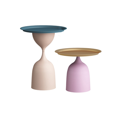 Homio Decor Set of 2 / Beige & Pink Simplistic Coffee Table