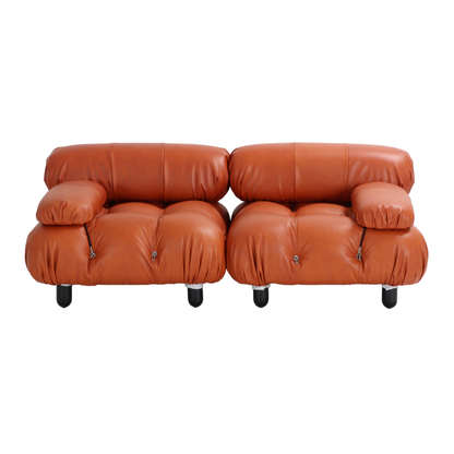 Homio Decor Set of 2 Camaleonda Leather Sofa - Cognac