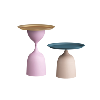 Homio Decor Set of 2 / Pink & Beige Simplistic Coffee Table