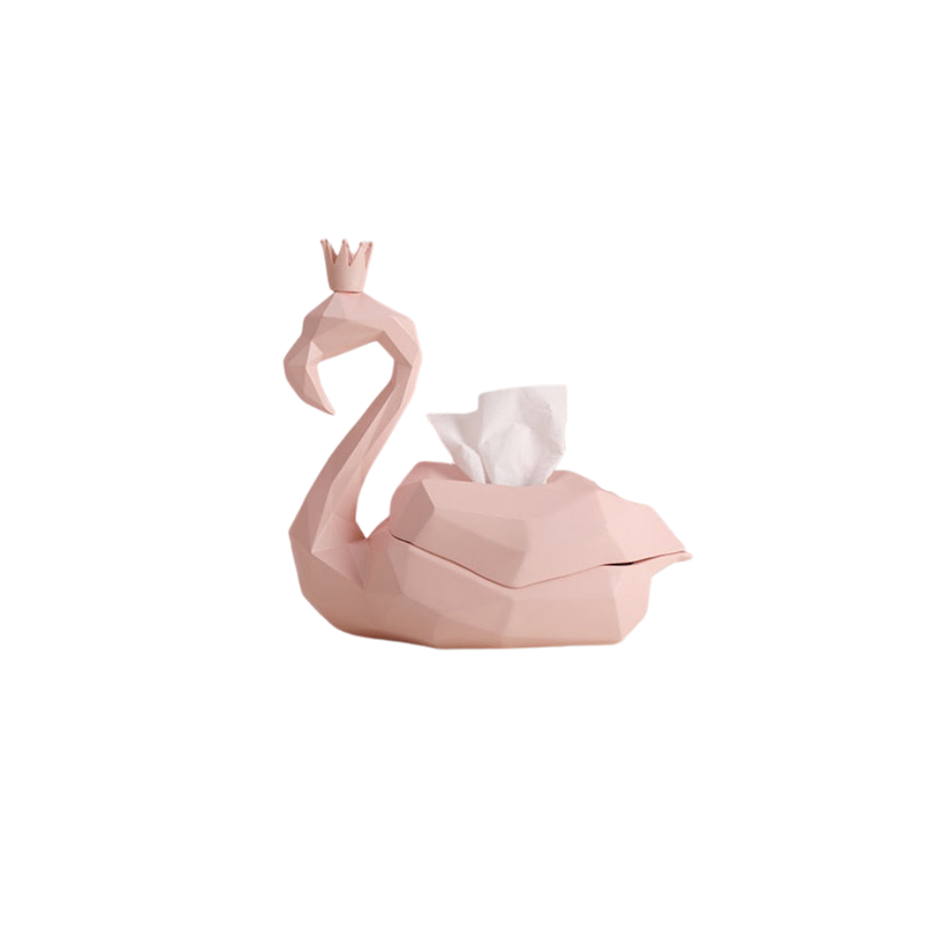 Homio Decor Soft Pink / Swan Resin Flamingo Tissue Box
