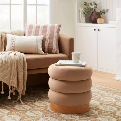 Homio Decor Suede Curve Ottoman