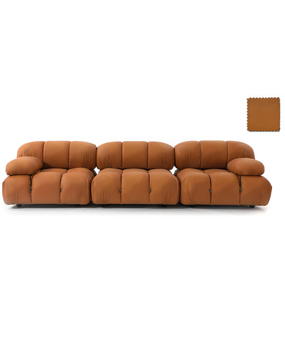 Homio Decor Tan Italian Leather Camaleonda Leather Sofa (Set of 3)