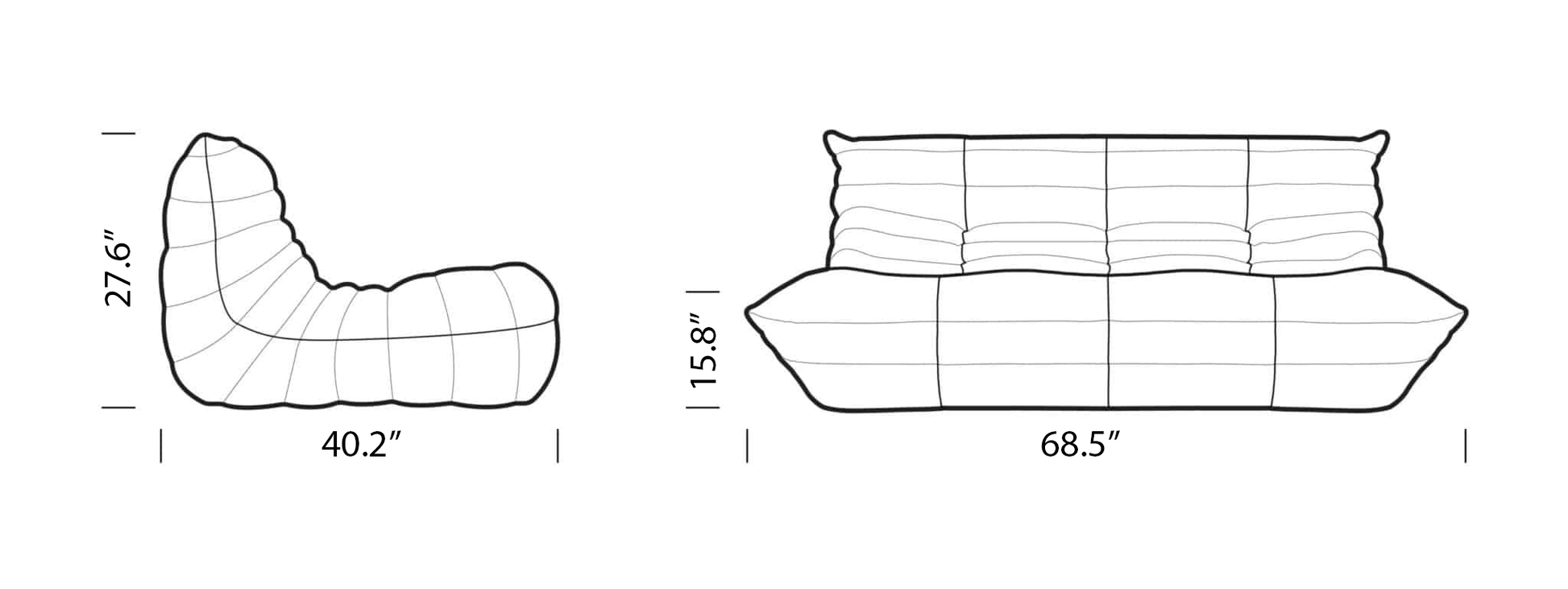 Homio Decor Togo Sofa (3 Seater) - Leather