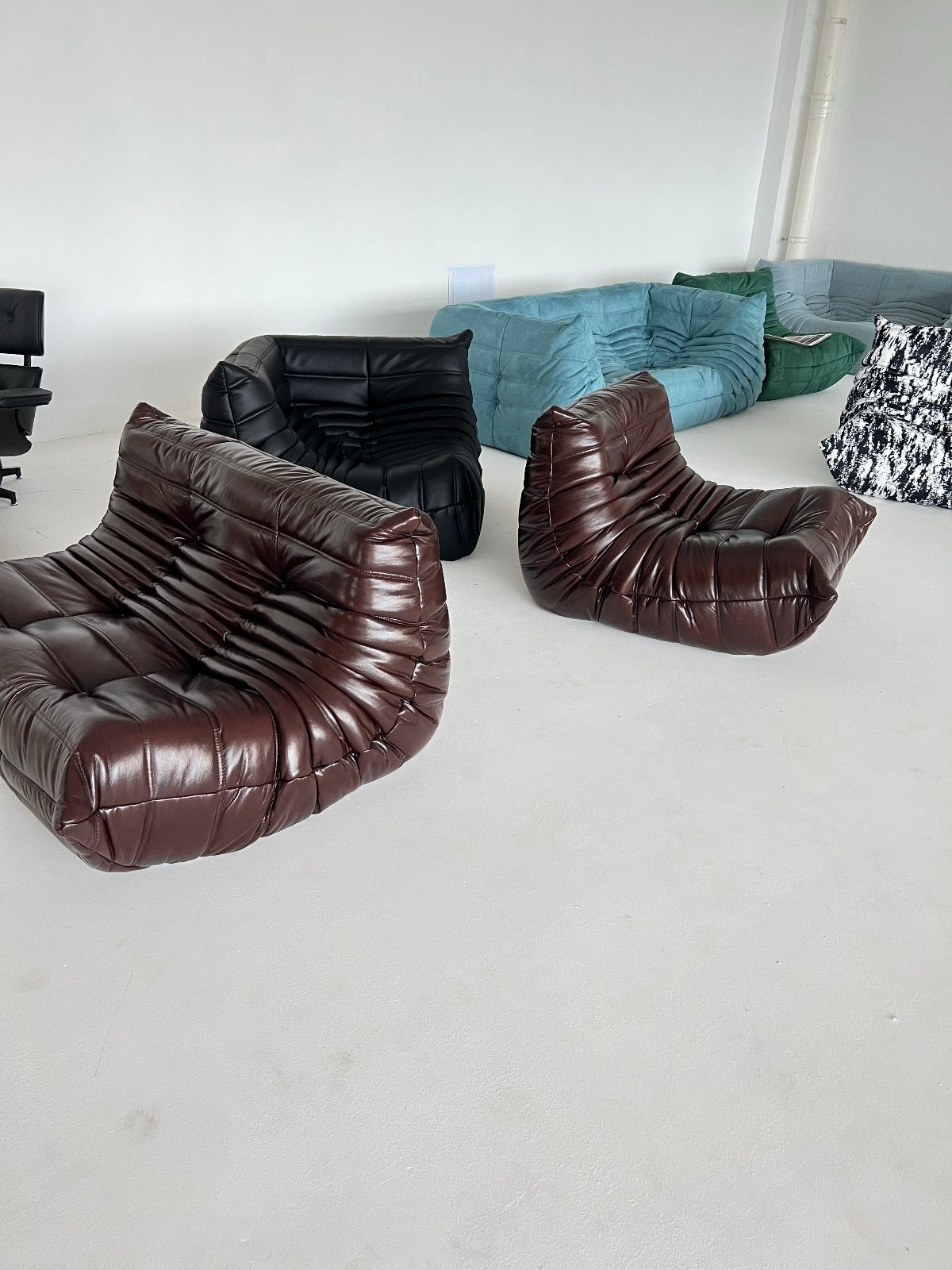 Homio Decor Togo Sofa Set of 3 (Leather) - Chocolate