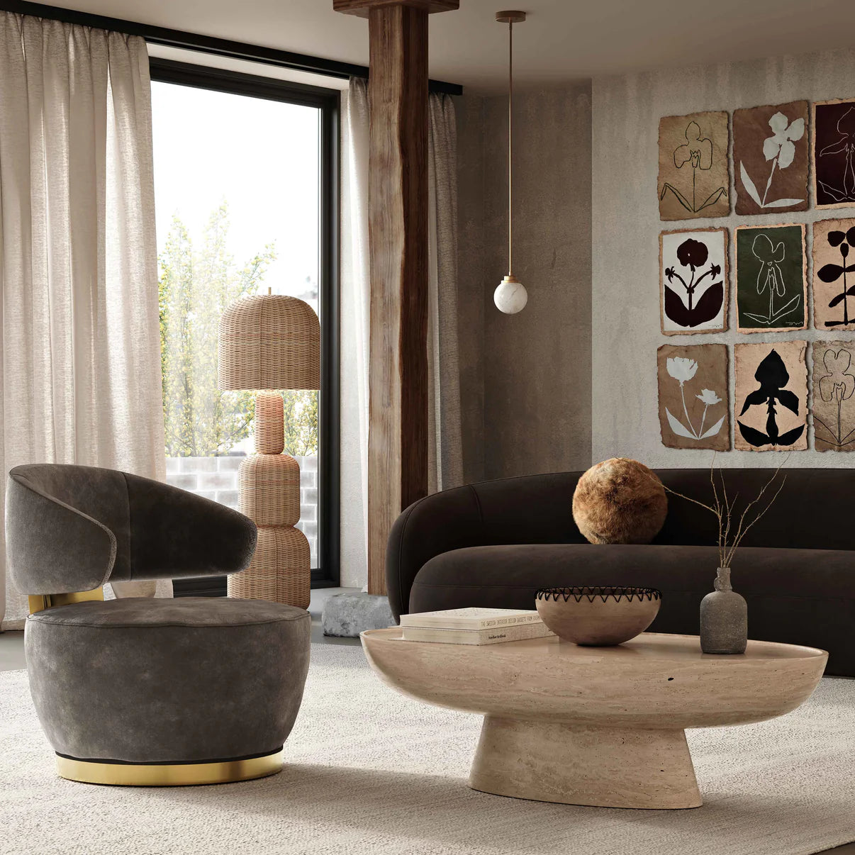 Homio Decor Velvet Curved Sofa