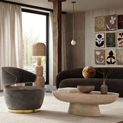 Homio Decor Velvet Curved Sofa