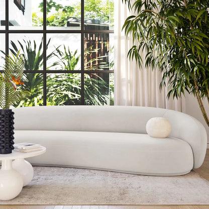 Homio Decor Velvet Curved Sofa