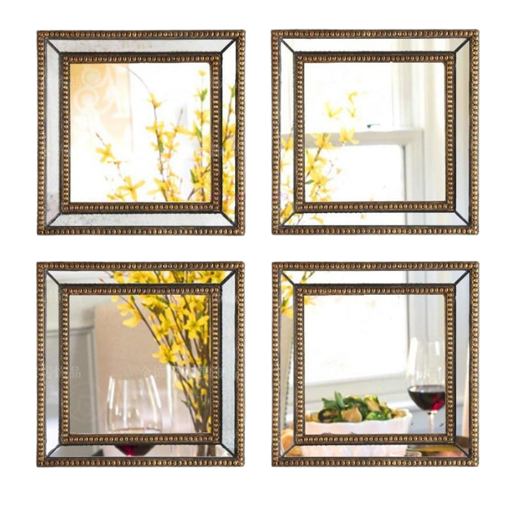 Homio Decor Wall Decor 1 Piece / 35x35cm Fretwork Square Mirrored Wall Decor