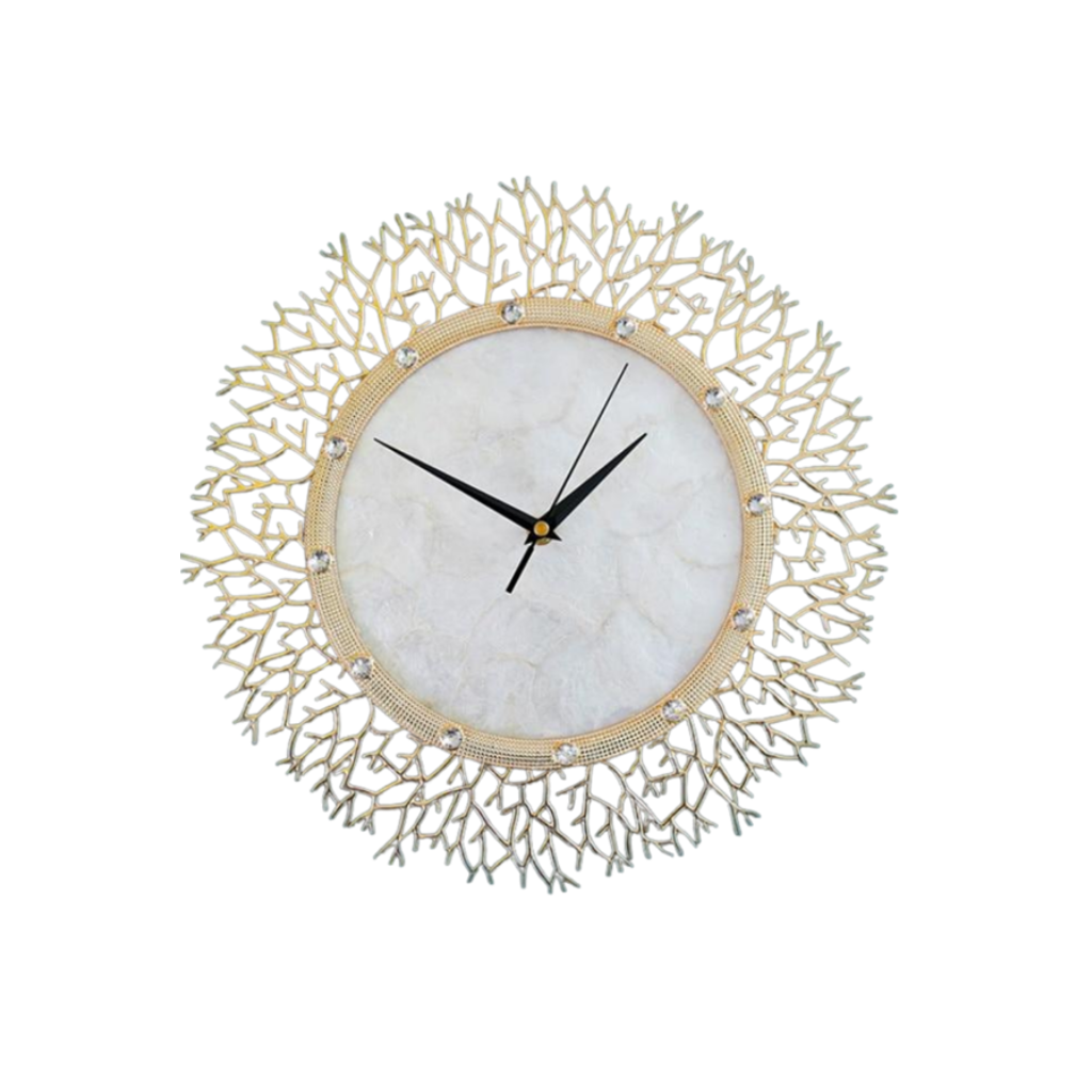 Homio Decor Wall Decor 36cm Luxury Golden Round Wall Clock