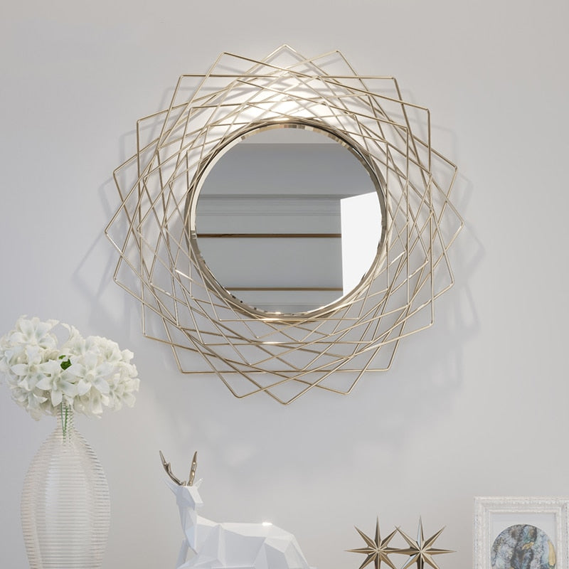 Homio Decor Wall Decor 80x80cm Iron Nest Decorative Mirror
