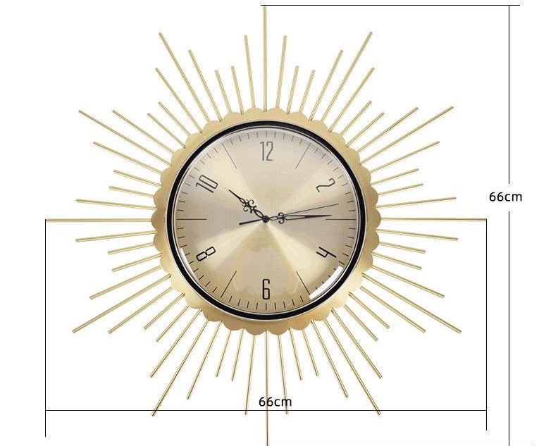 Homio Decor Wall Decor European Golden Sun Wall Clock