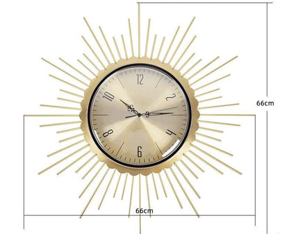 Homio Decor Wall Decor European Golden Sun Wall Clock