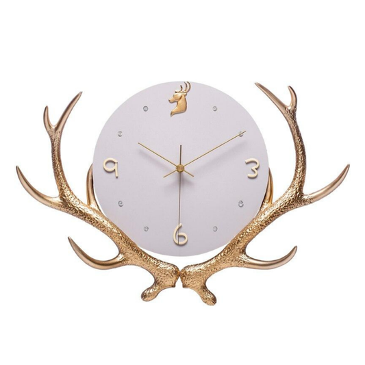 Homio Decor Wall Decor Golden Antlers Wall Clock