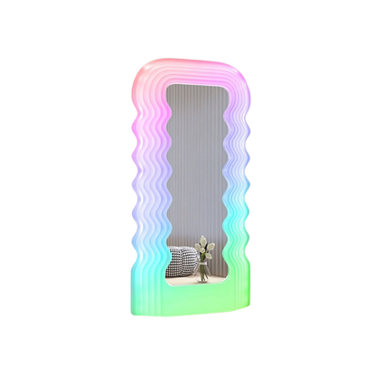 Homio Decor Wall Decor Multicolour / 175cm Wavy Vanity Mirror with LED Light