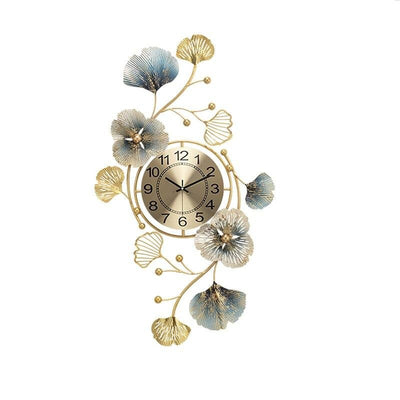 Homio Decor Wall Decor Type 2 / 83x48cm Metal Flower Wall Clock