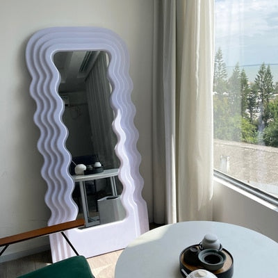 Homio Decor Wall Decor Wavy Vanity Mirror with LED Light