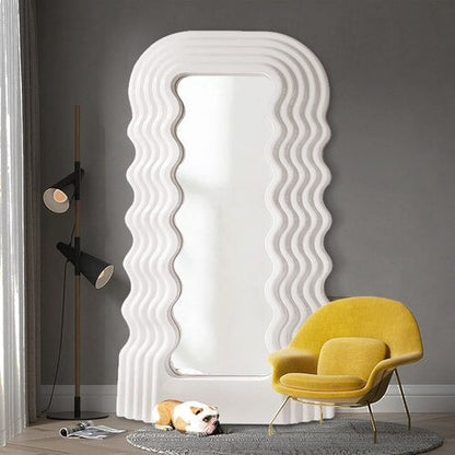 Homio Decor Wall Decor Wavy Vanity Mirror with LED Light