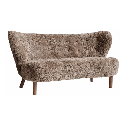 Homio Decor Walnut Genuine Sheepskin Sofa