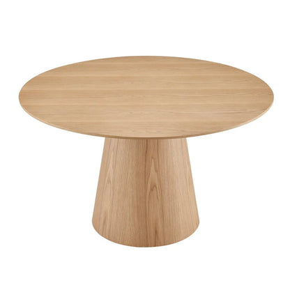 Homio Decor Walnut Wood Round Table