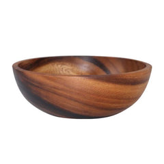 Homio Decor Wooden Homeware 8cm Natural Acacia Wood Salad Bowl