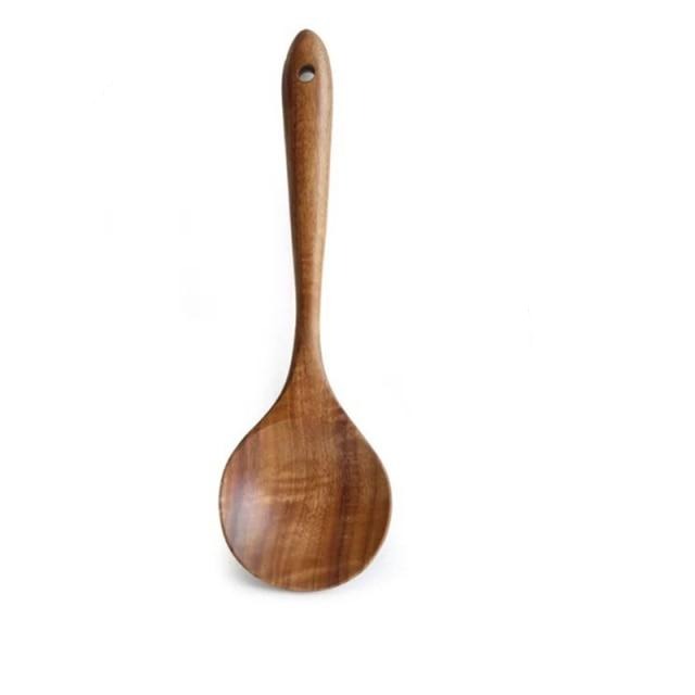 Homio Decor Wooden Homeware Dessert Spoon Thailand Teak Wood Kitchen Tool Set