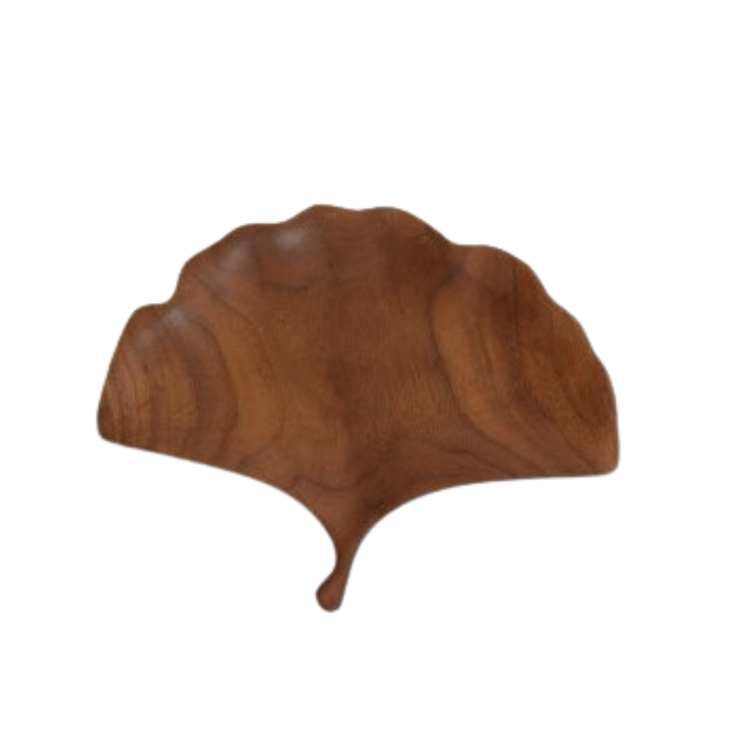 Homio Decor Wooden Homeware Model 10 Handmade Walnut Leaf Shaped Plates