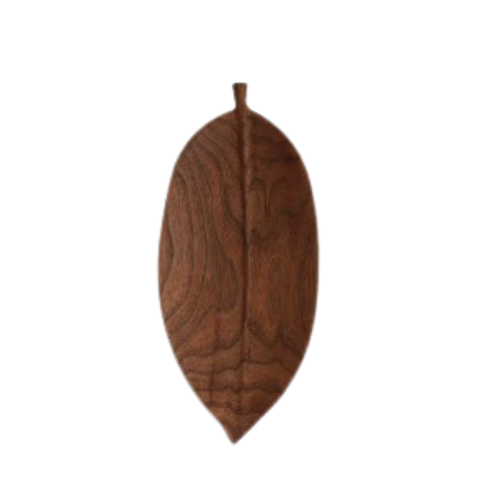 Homio Decor Wooden Homeware Model 5 Handmade Walnut Leaf Shaped Plates