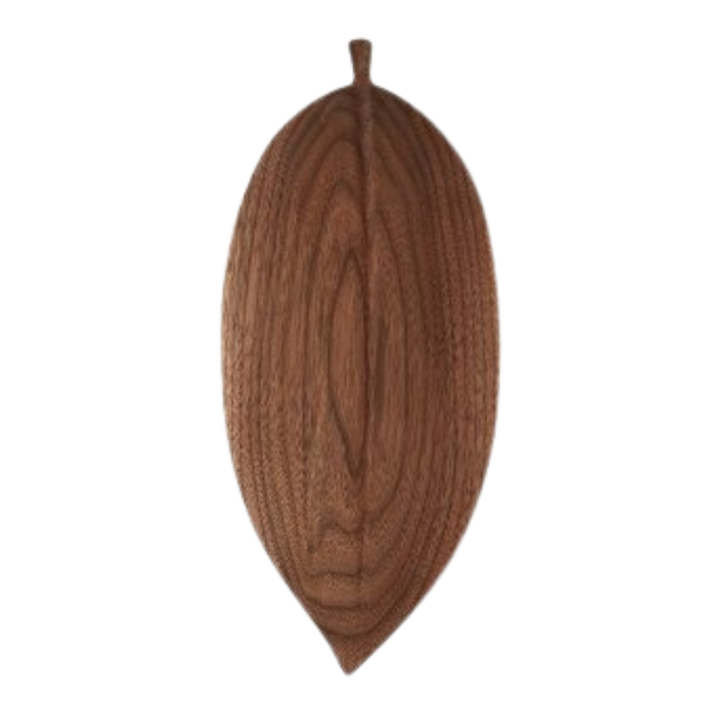 Homio Decor Wooden Homeware Model 8 Handmade Walnut Leaf Shaped Plates