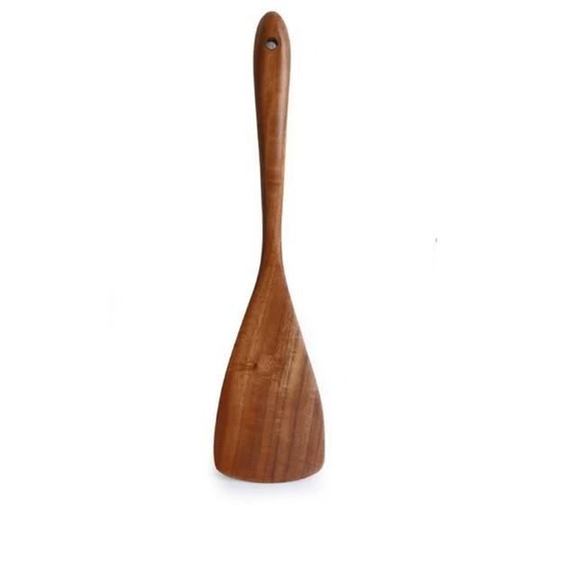Homio Decor Wooden Homeware Saute Paddle Thailand Teak Wood Kitchen Tool Set